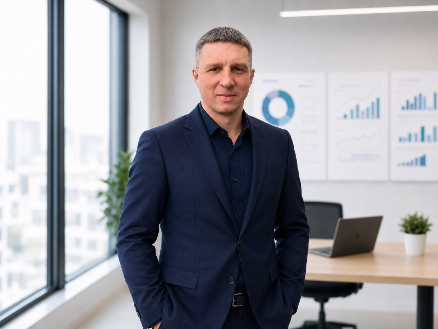 Консультант RoboVault в светлом офисе